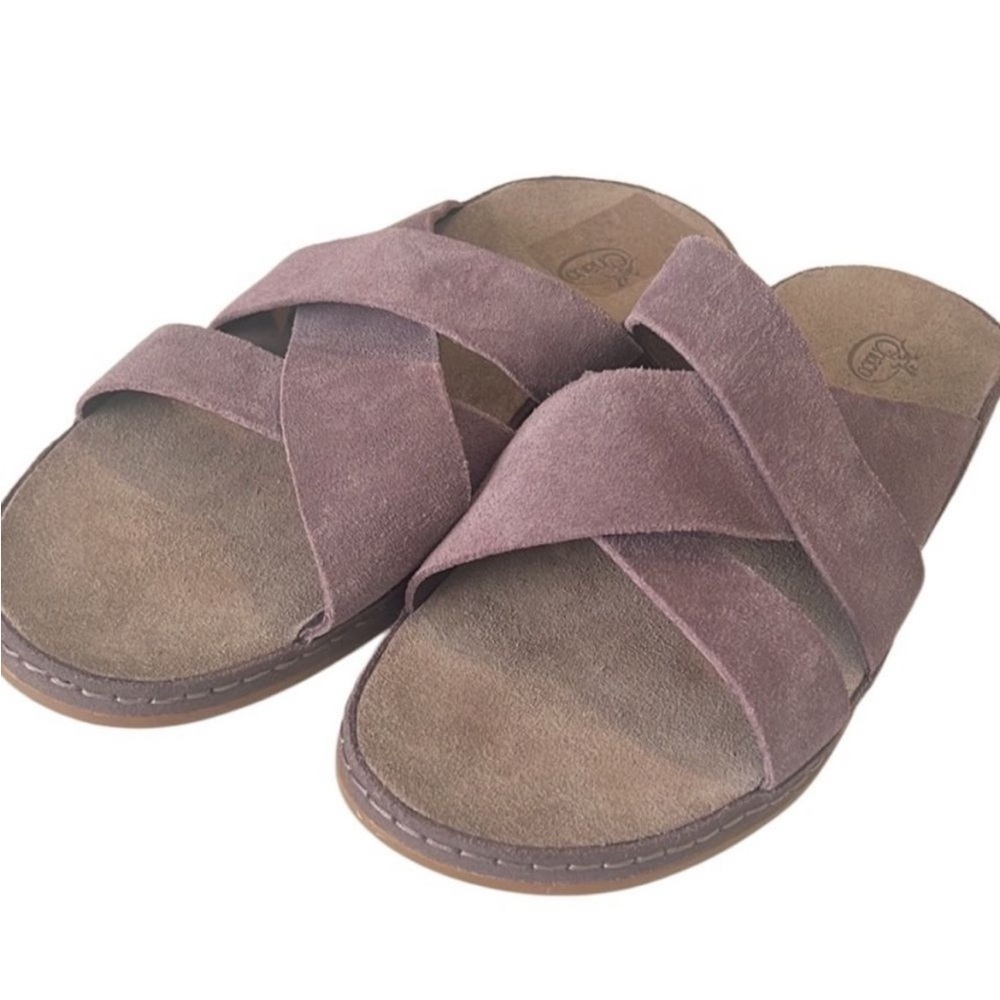 Chaco Sparrow  Suede Slip On Criss Cross Straps Sandals Size 10